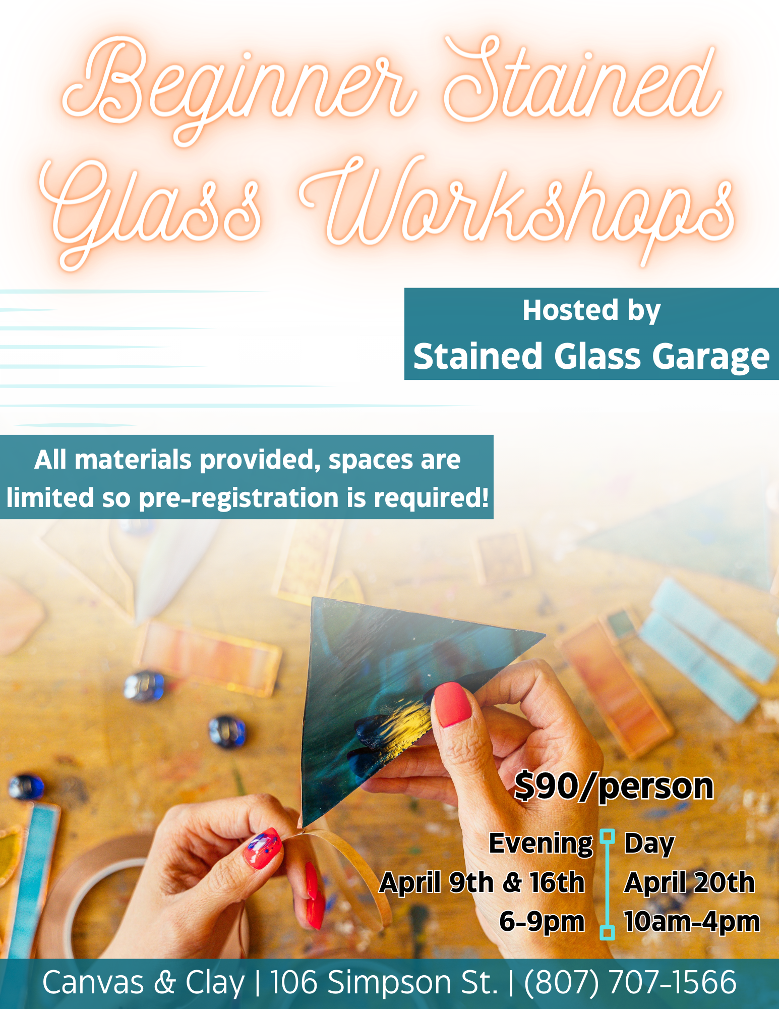 Beginner Stained Glass Workshop (Day) – Ages 16+